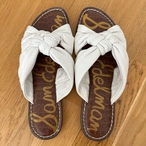 Sam Edelman "Garson" White Leather Sandals size 7.5